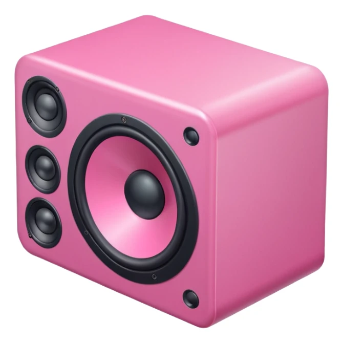 mac os icon pink audio speaker isometric sticker