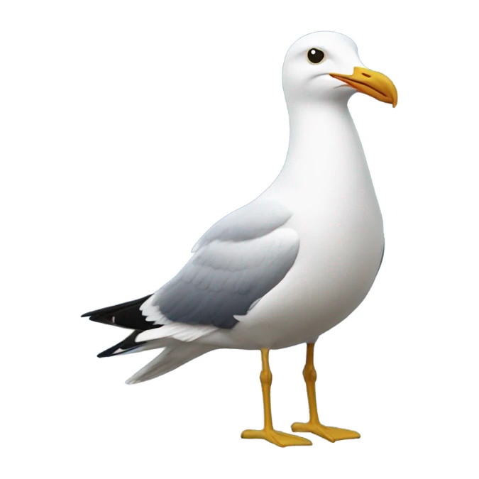 a seagull wearing a navy blue ball cap with G spelling on it  sticker