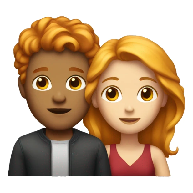 Red hair man blond woman sticker