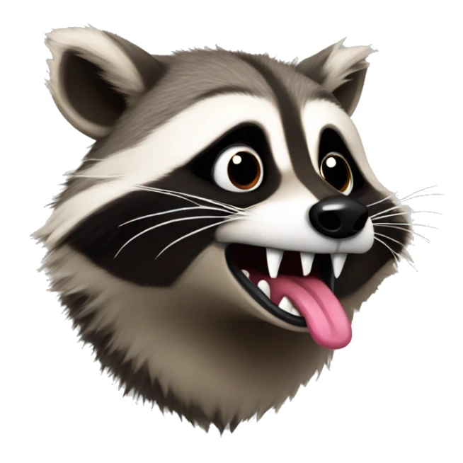 Crazy Raccoon with tongue  sticker