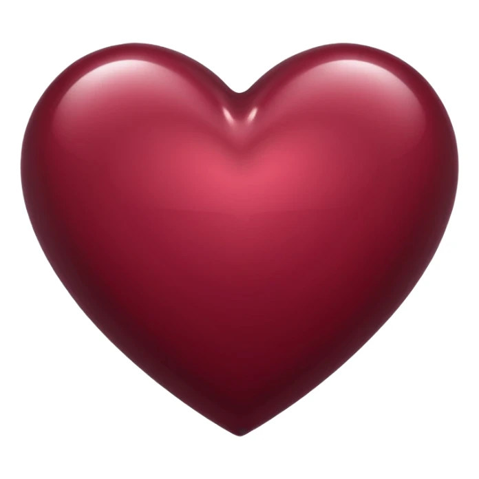burgundy heart with a shine emoji sticker