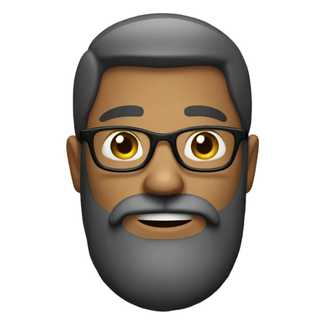 a man with glasses who look smart and have beard sticker