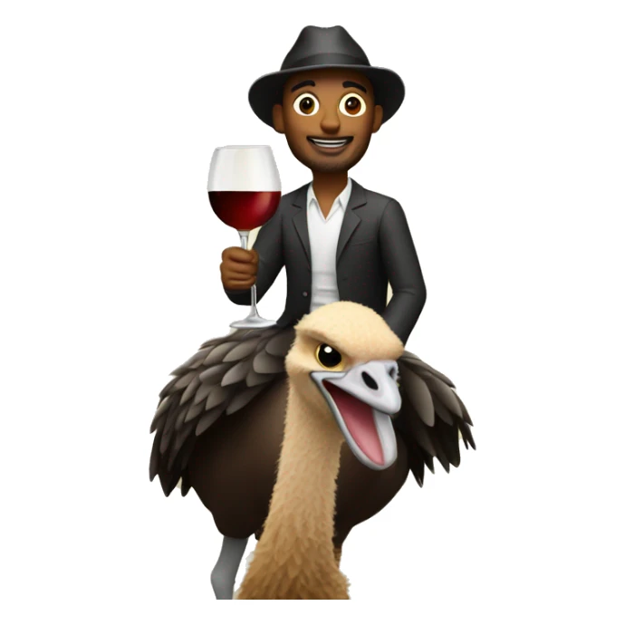Peter holding wine riding an ostrich sticker