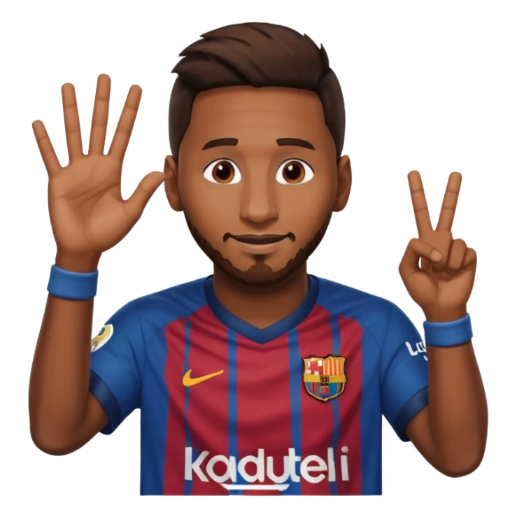 Un emojin de Messi making an "okay" sign with his hand sticker