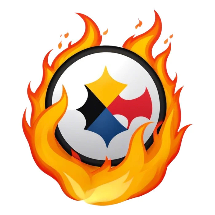 pittsburg steelers logo on fire sticker