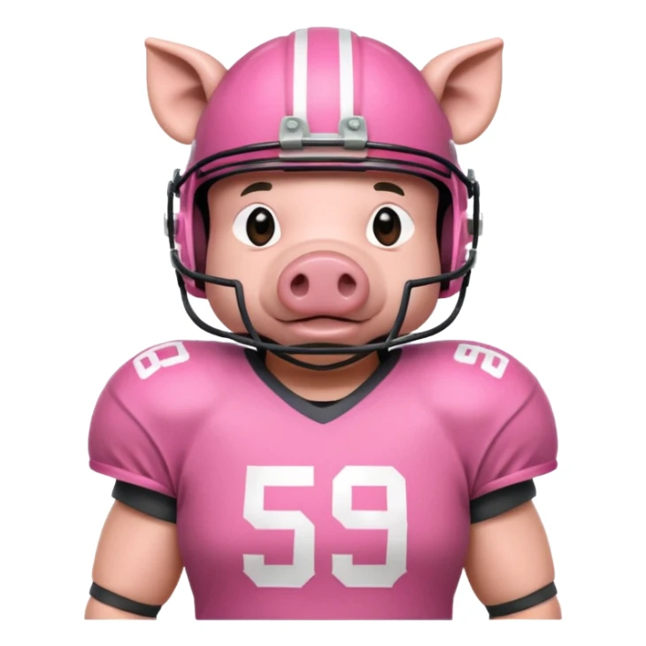 american football player pig sticker
