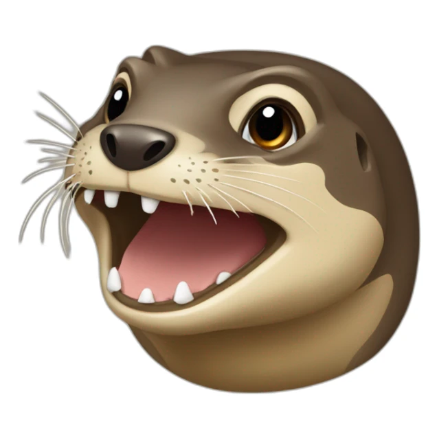 Une loutre sur un sur une tortue sticker