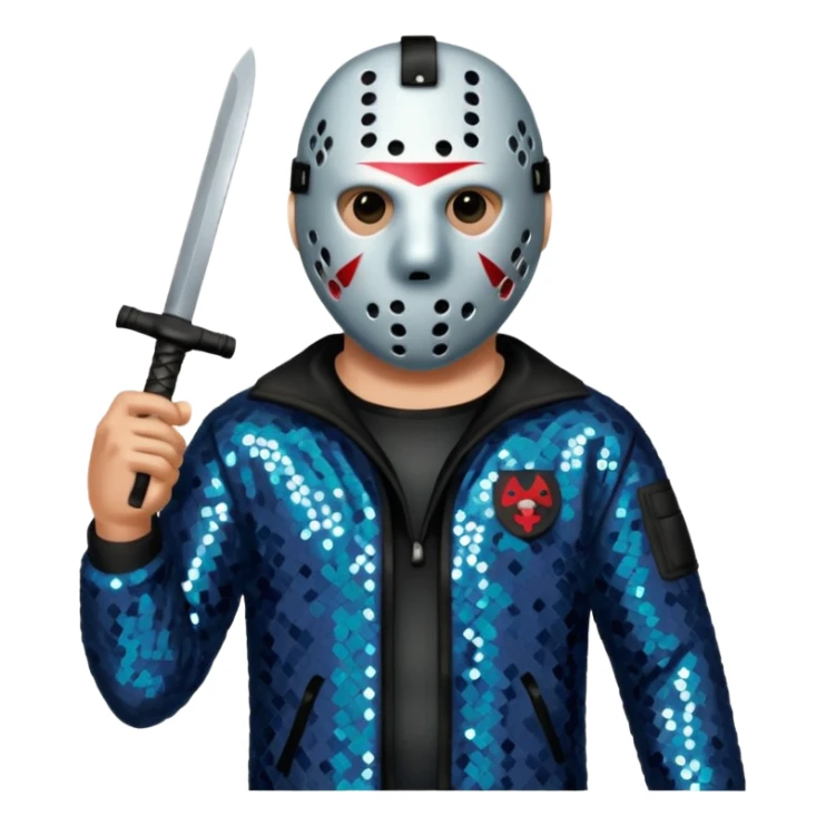 Jason Voorhees with slate sequin outfit  sticker