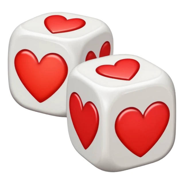 two dices in with red heart details sticker