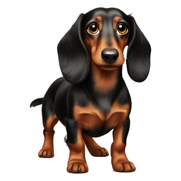 Realistic long hair dachshund   sticker