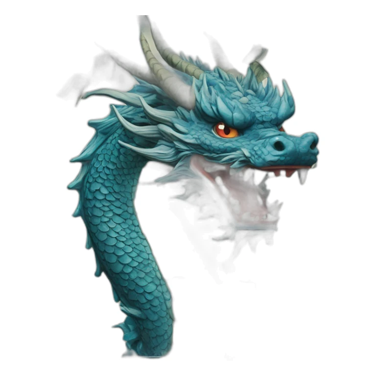 ukiyoe blue dragon with cash sticker