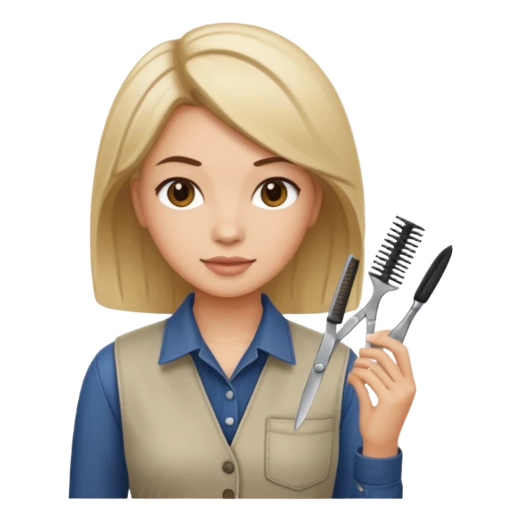 hairstylist female wearing casual clothes sticker