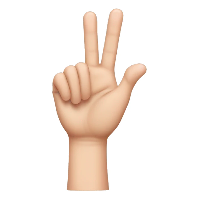 make a hand with with five fingers. the pointer finger, the thumb, and the middle finger should be pointed outward. the pinkie and the other finer should be pointing downward sticker