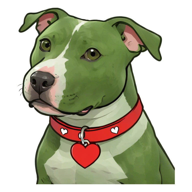 Black and white pit bull with hearts sticker