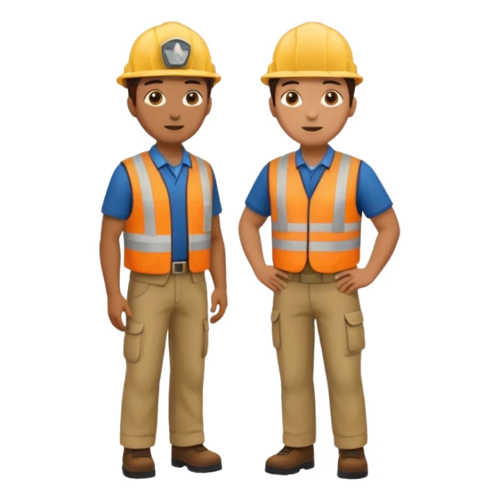 Landscaping company worker talking to another person, full body sticker