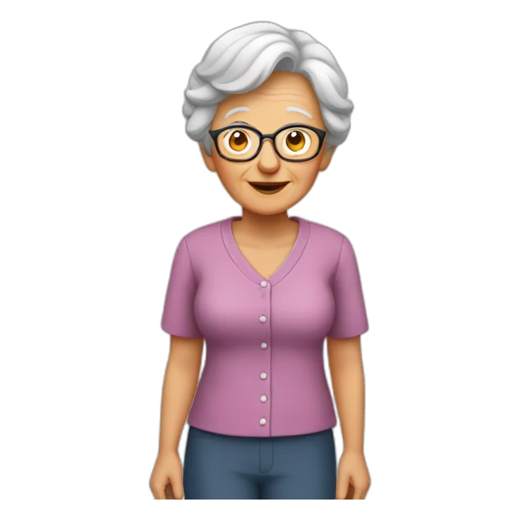 grandma standing on a grandpa sticker