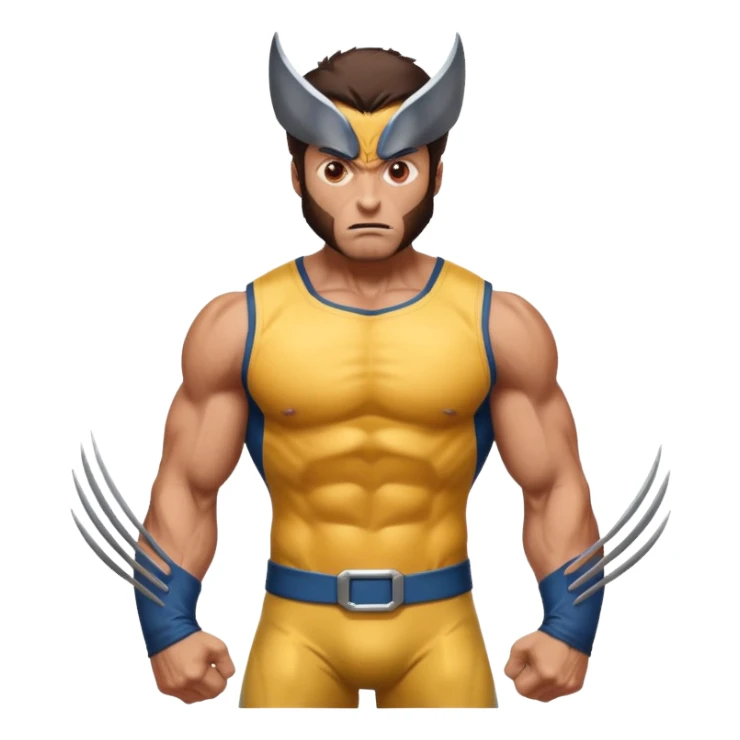Make a brown-eyed man in a wolverine costume who wonders? sticker
