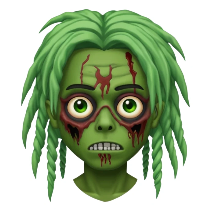 zombie playboy carti emo with dreads green skin sticker