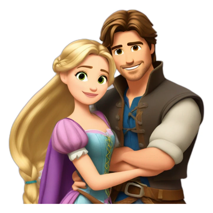 Rapunzel and Flynn Rider chilling sticker
