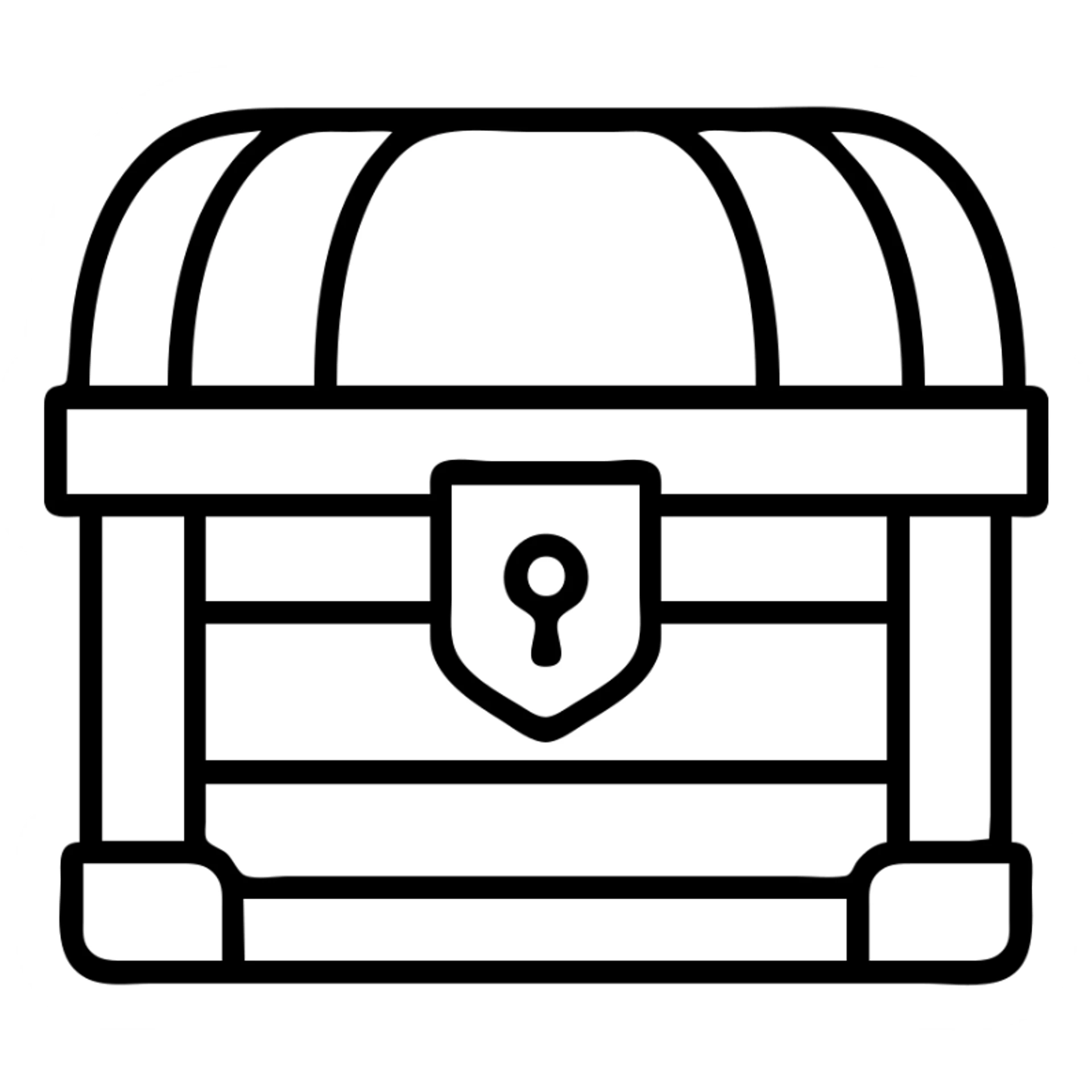 A red medieval treasure chest from an RPG game sticker