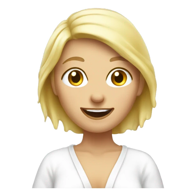 blond woman pleased after a shower  sticker