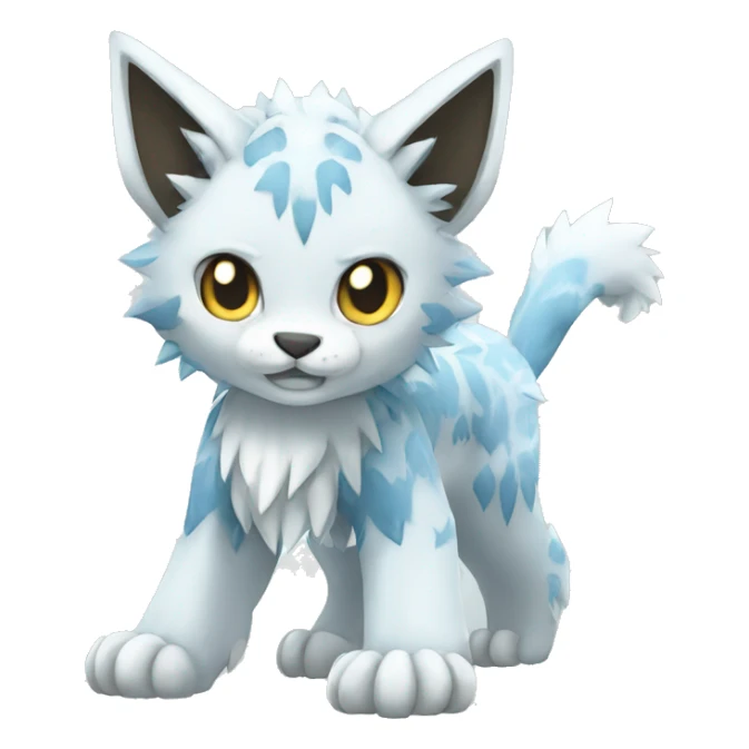 Ice-type Lynx-Fakemon full body sticker