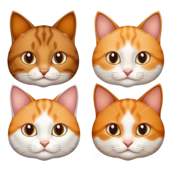 3 cats and each are different natural colours; brown tabby and white, calico, and ginger and white sticker
