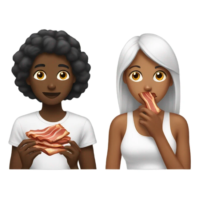 A girl eating bacon with her black boyfriend  sticker