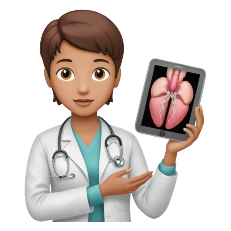  androgynous  medium skin toneradiologist holding an image of the uterus sticker