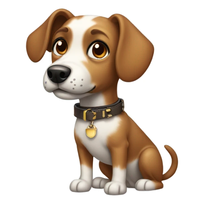 realistic dog collar portrait add a brown patch to the small dogs eye sticker