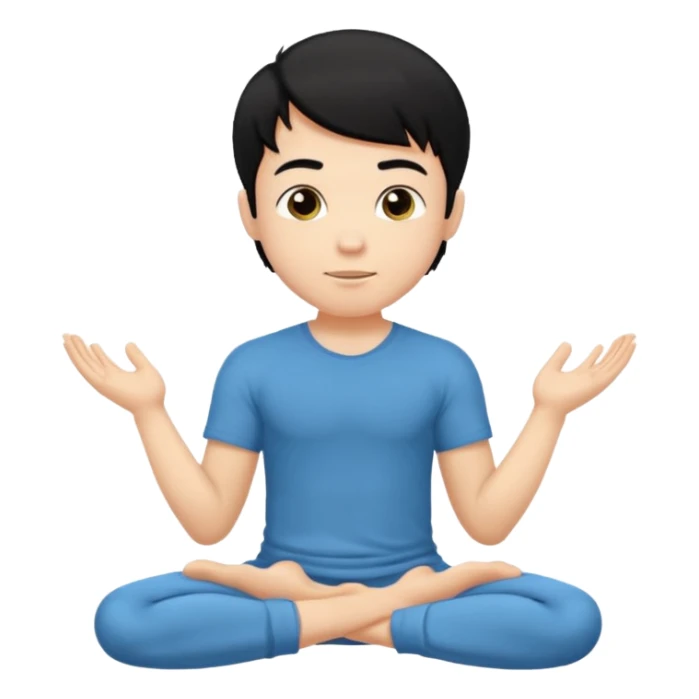 White boy with black hair doing namaste  sticker