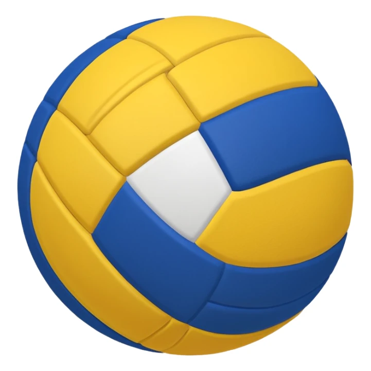 volleyball with blue and yellow sticker