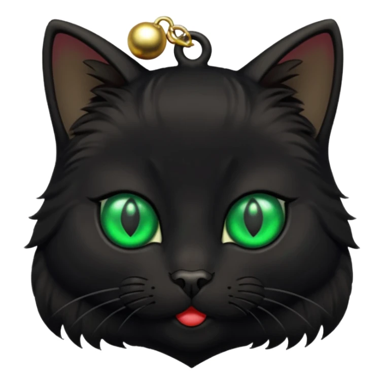 black cat wearing a jingle bell necklace sticker