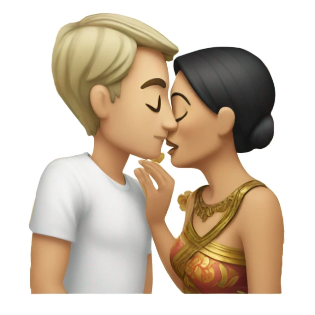 Balinese guy kisses a white-skinned girl sticker