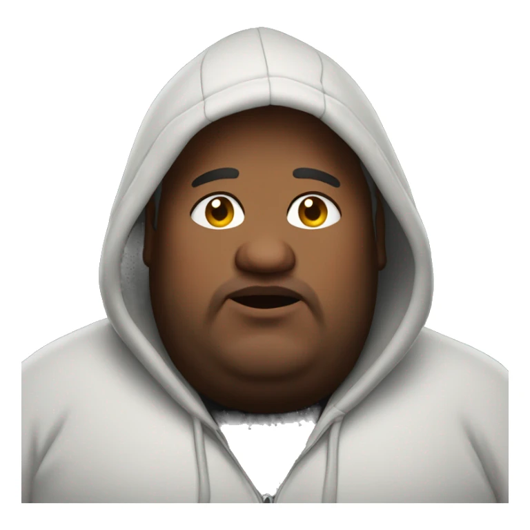 Fat man wearing a hoodie sticker