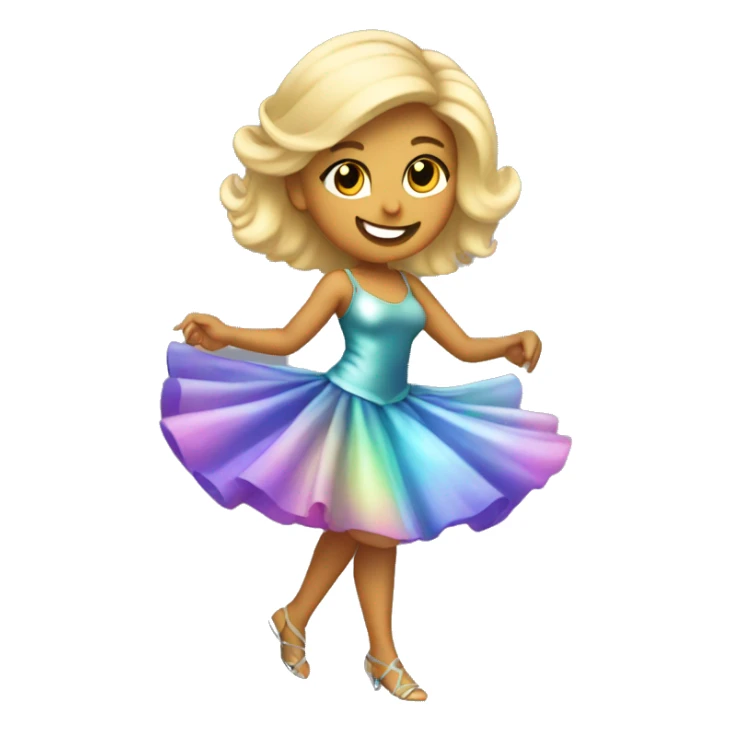 Dancing salsa blonde girl in an iridescent dress sticker