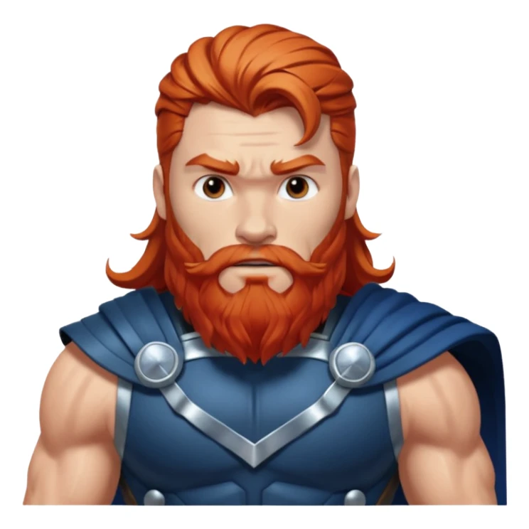 Thor, Thunder God from Norse Mythology with long red and beard, dark blue and silver outfit sticker