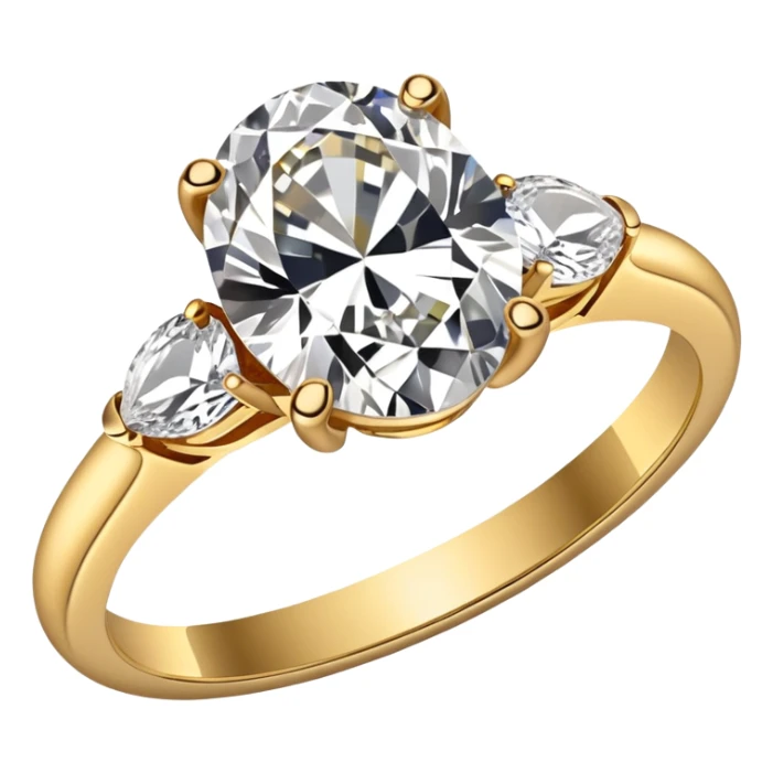 Oval diamond ring with gold and diamond band sticker