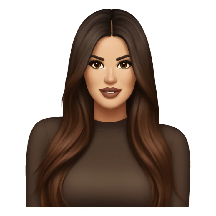 khloe kardashian with long dark red brown hair  sticker