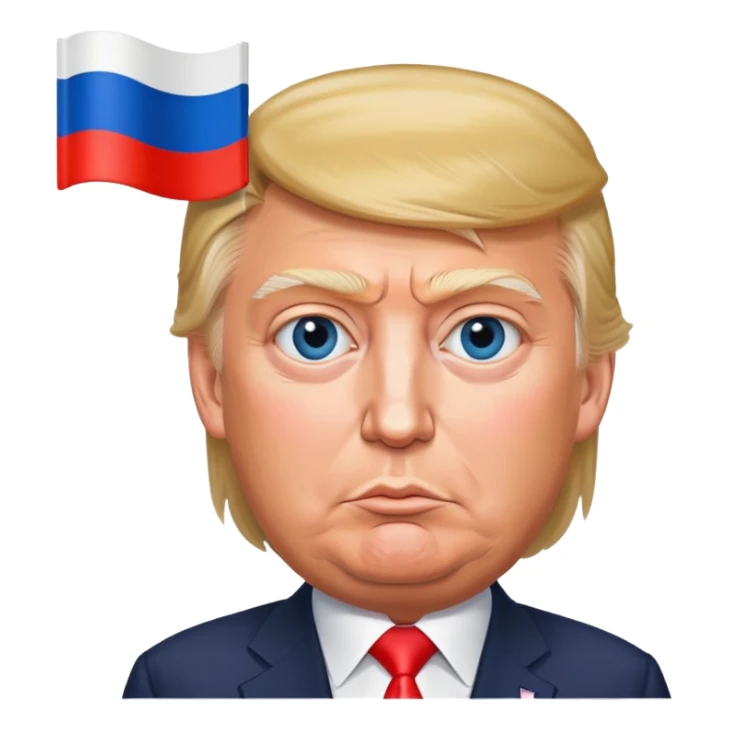 Donald Trump with Russian flag on face sticker