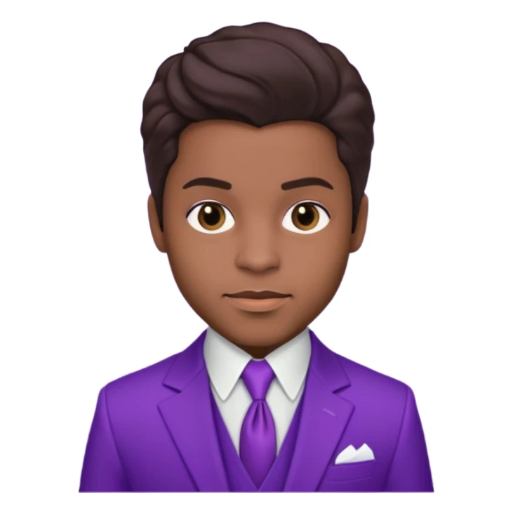 Prince Rogers Nelson with dark brown hair sticker