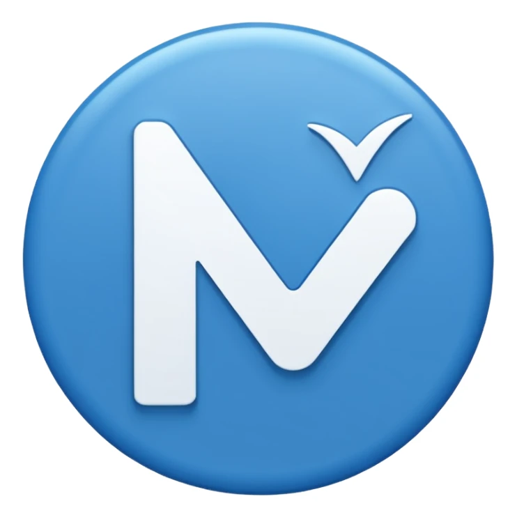 Circulo azul con una ✓ en el medio de color blanco  sticker