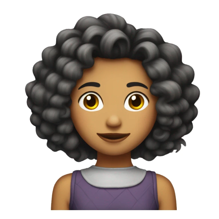 Chica con el pelo corto rulo morenita sticker