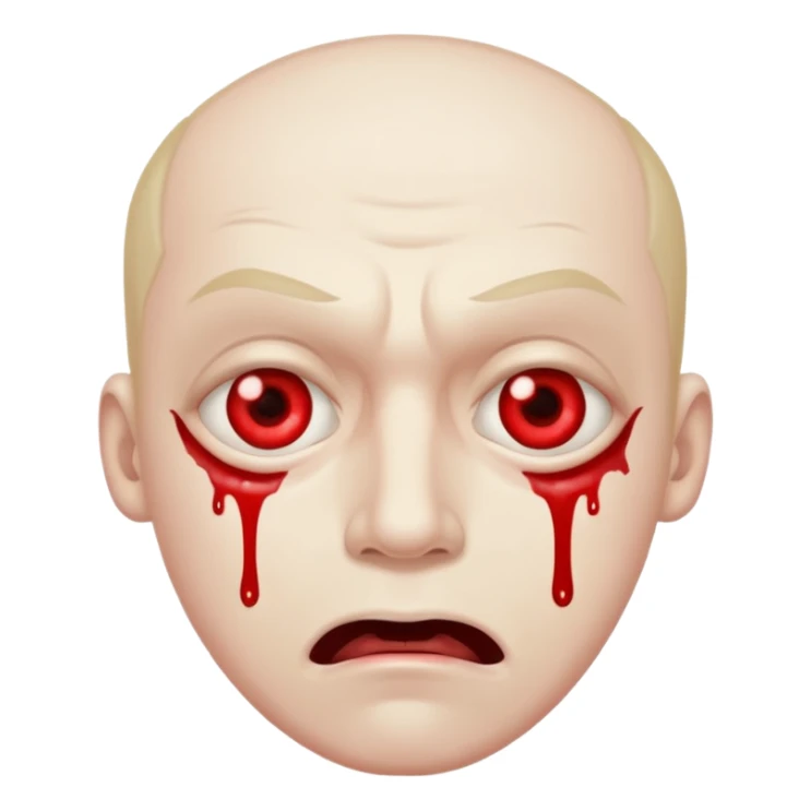 crosseyed man drooling with bloodshot eyes sticker