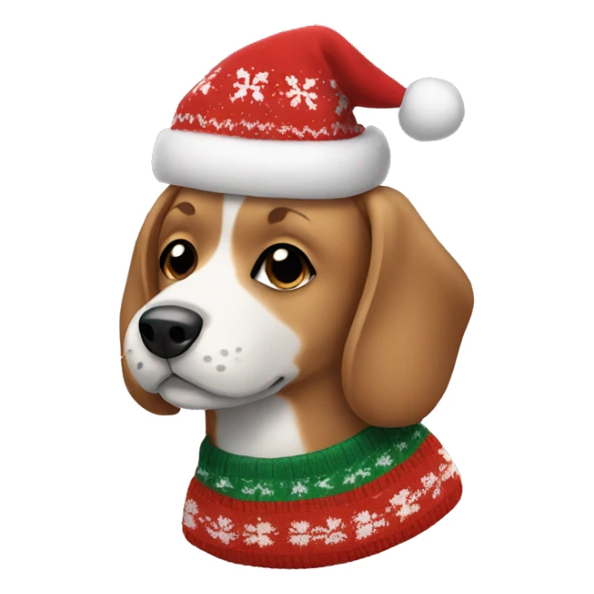 Dog in Christmas sweater  sticker