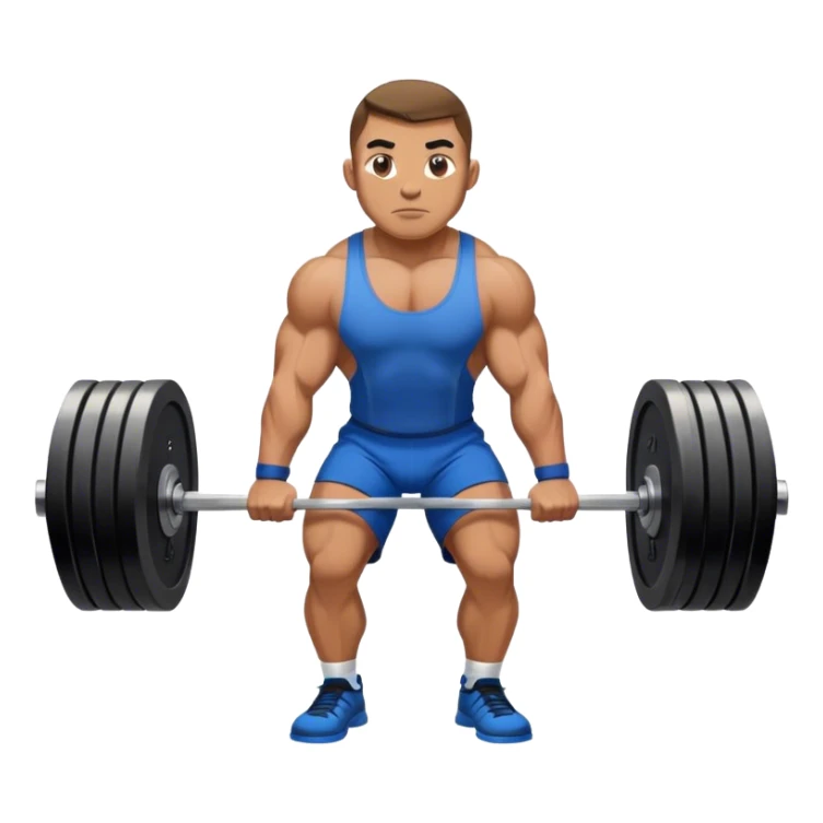 powerlifter with blue shorts perfoming deadlift sticker