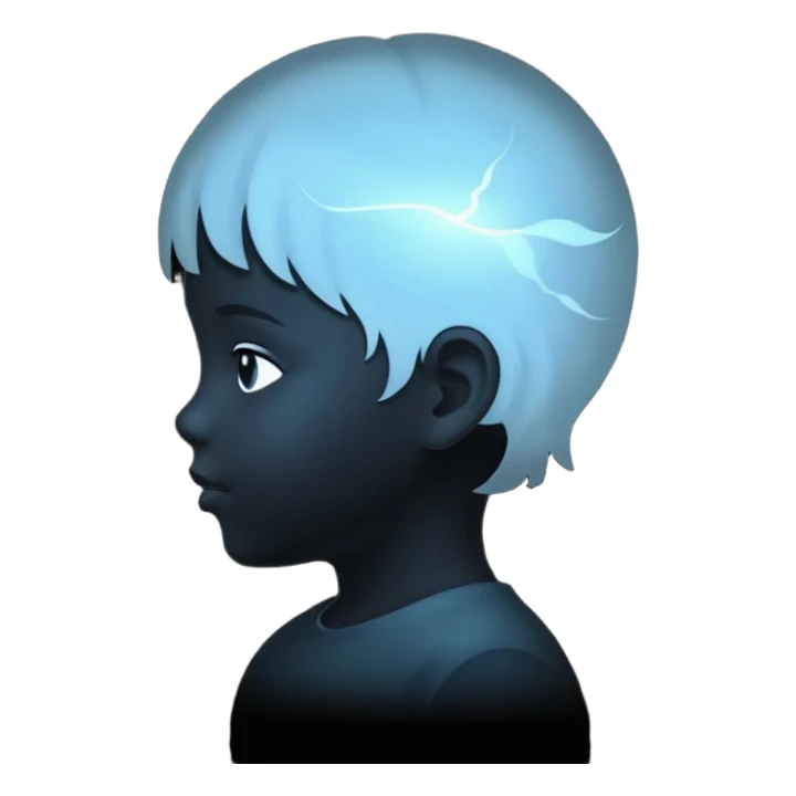 silhouette of a child inside a larger head silhouette sticker