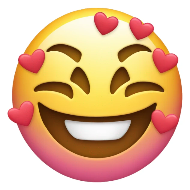 Smiley face emoji with hearts on the cheeks sticker