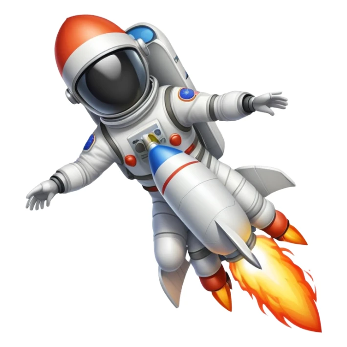 A rocket ship blasting off with a Loon in a spacesuit riding it sticker