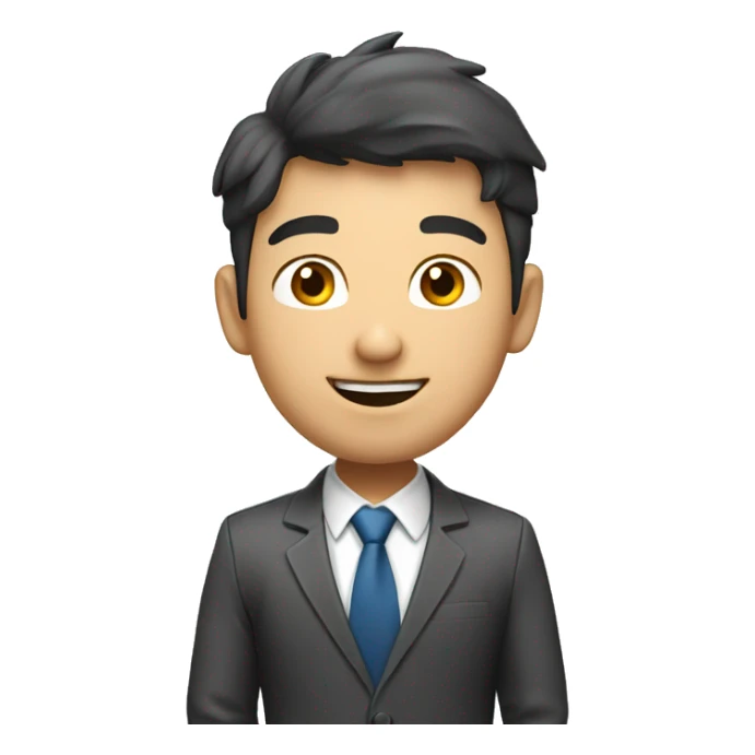 asian guy professional, with marketing chart, looking confident sticker
